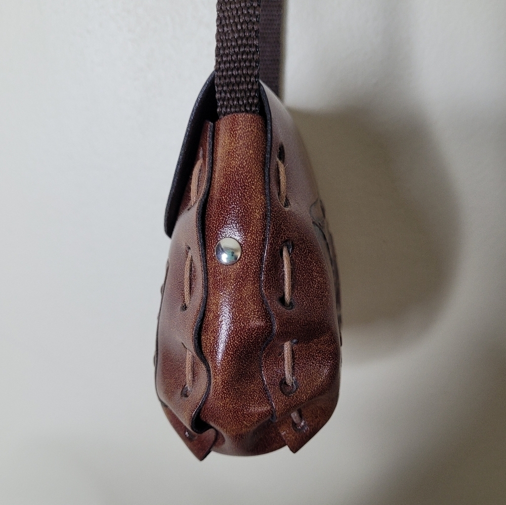 Italian Leather Mini Crossbody Bag Artisan Travel - Picture 9 of 12